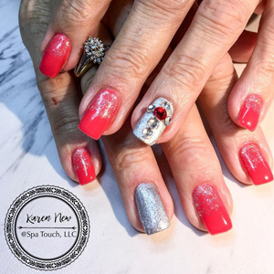 Red and Silver Nails